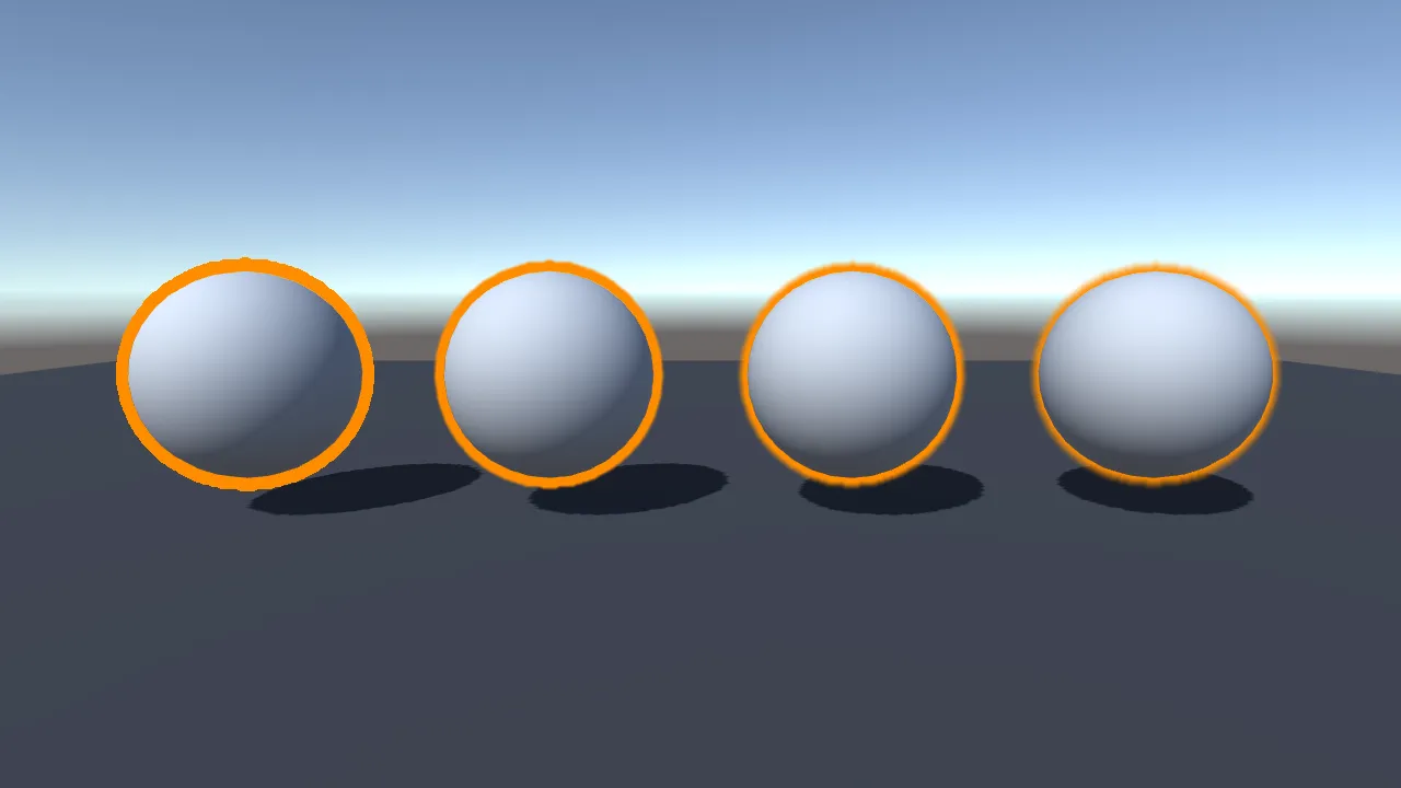 Softness of 0, 0.35, 0.7 and 1